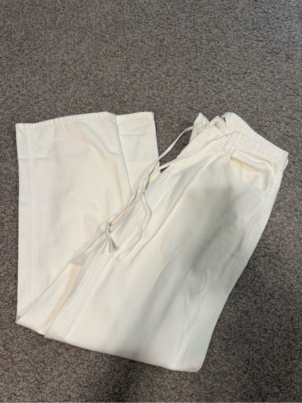 Parke Cream Drawstring Waist Pants - Picture 3 of 4
